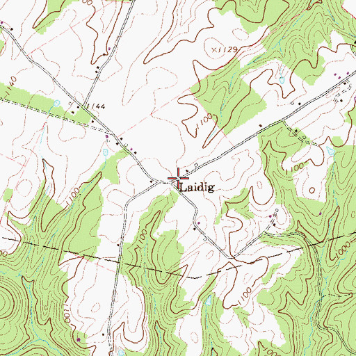 Topographic Map of Laidig, PA