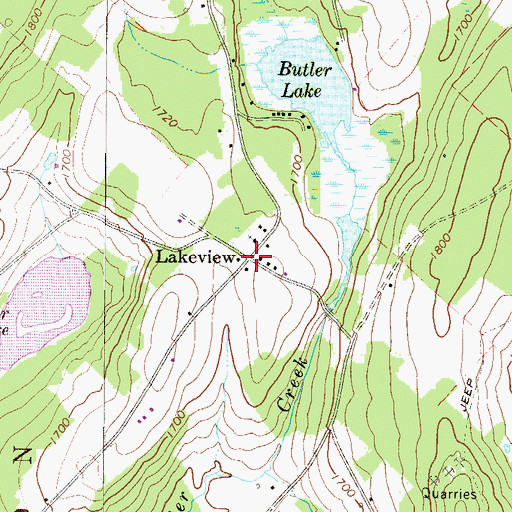 Topographic Map of Lakeview, PA