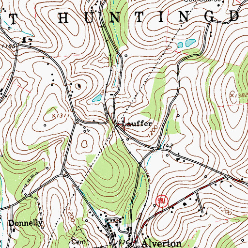 Topographic Map of Lauffer, PA