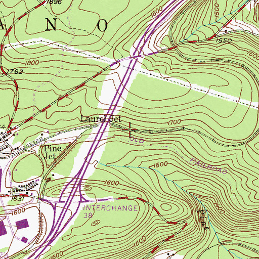 Topographic Map of Laurel Junction, PA