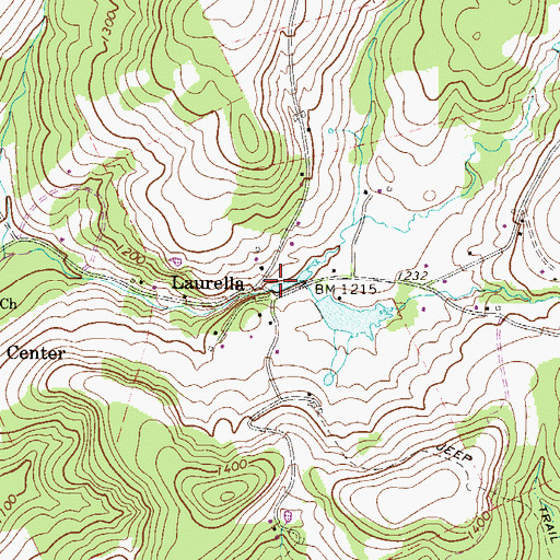 Topographic Map of Laurella, PA
