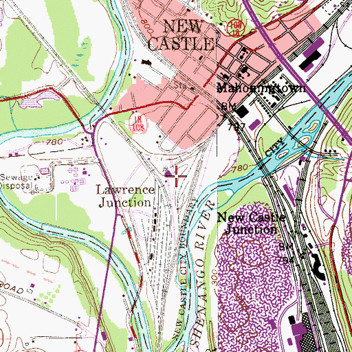 Topographic Map of Lawrence Junction, PA