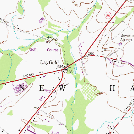 Topographic Map of Layfield, PA