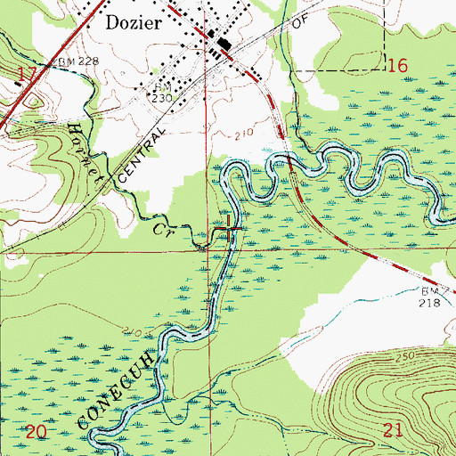 Topographic Map of Hornet Creek, AL
