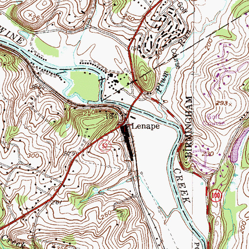 Topographic Map of Lenape, PA