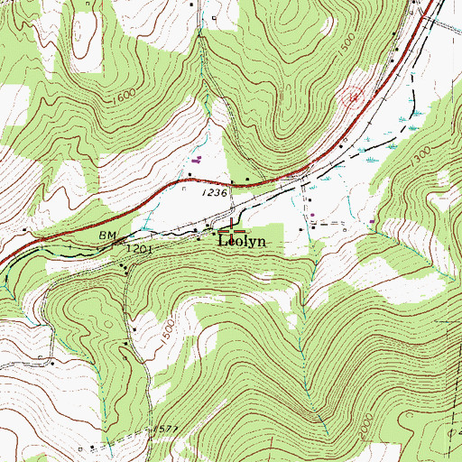 Topographic Map of Leolyn, PA