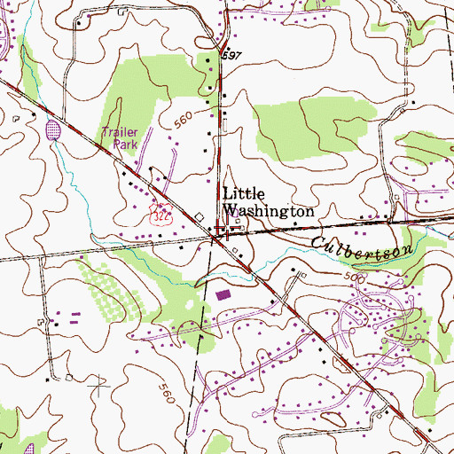 Topographic Map of Little Washington, PA