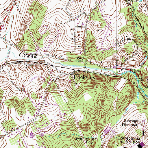 Topographic Map of Locksley, PA