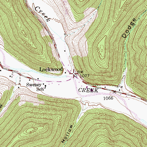 Topographic Map of Lockwood, PA