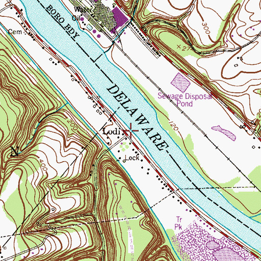 Topographic Map of Lodi, PA