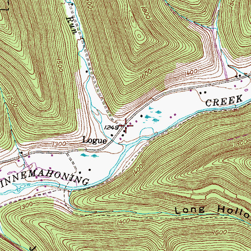 Topographic Map of Logue, PA