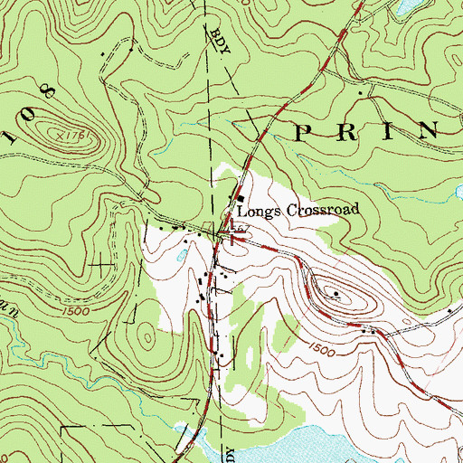 Topographic Map of Longs Crossroad, PA