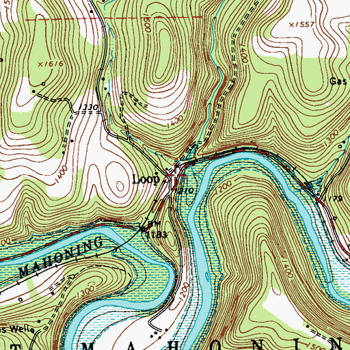Topographic Map of Loop, PA