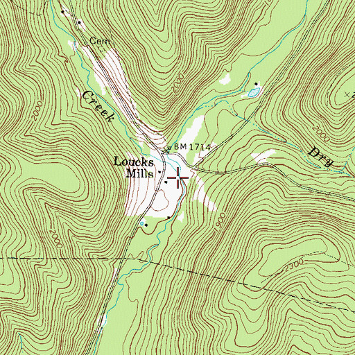 Topographic Map of Loucks Mills, PA