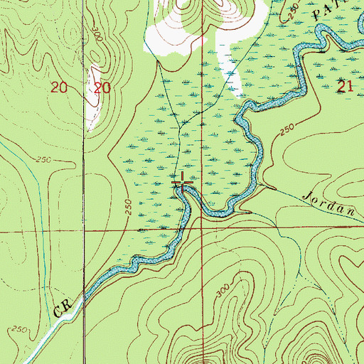 Topographic Map of Horse Creek, AL
