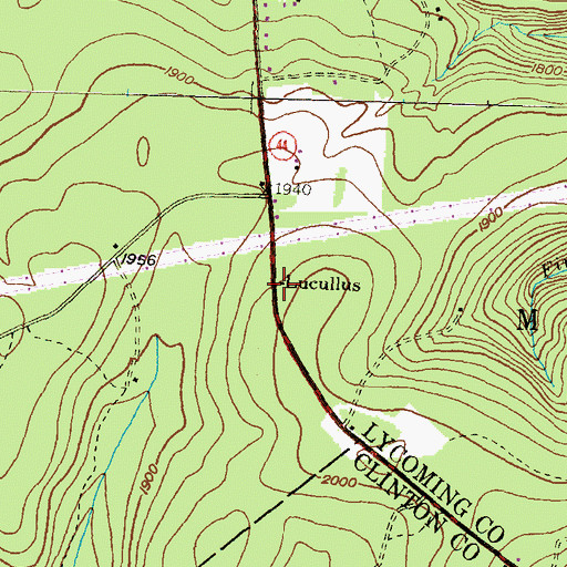 Topographic Map of Lucullus, PA