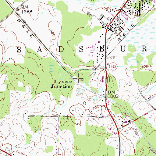 Topographic Map of Lynces Junction, PA