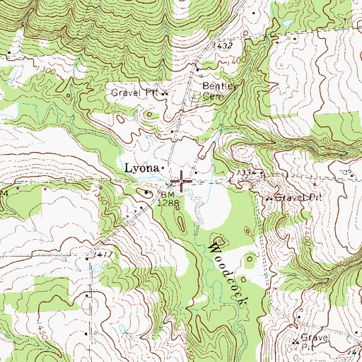 Topographic Map of Lyona, PA