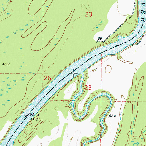 Topographic Map of Horse Creek, AL