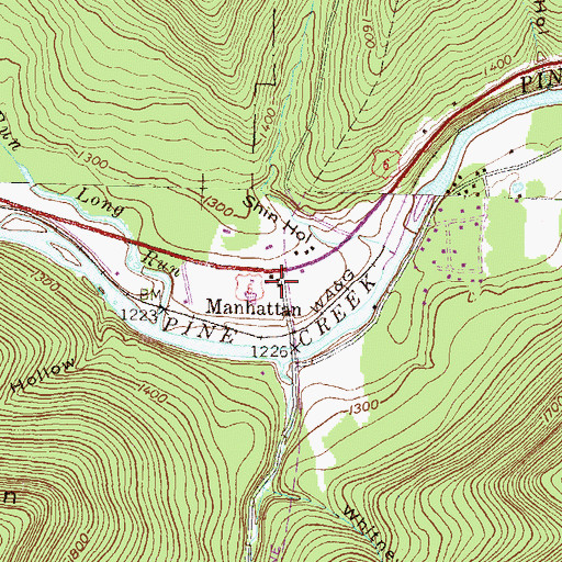 Topographic Map of Manhattan, PA