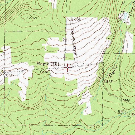 Topographic Map of Maple Hill, PA