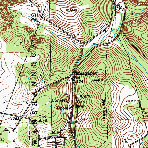 Topographic Map of Margaret, PA