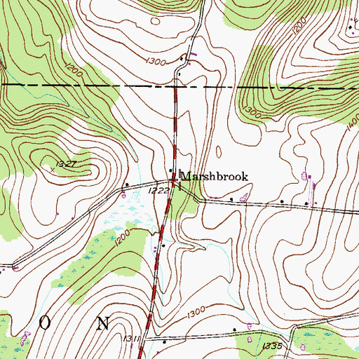 Topographic Map of Marshbrook, PA
