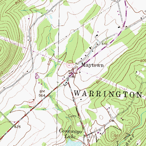 Topographic Map of Maytown, PA
