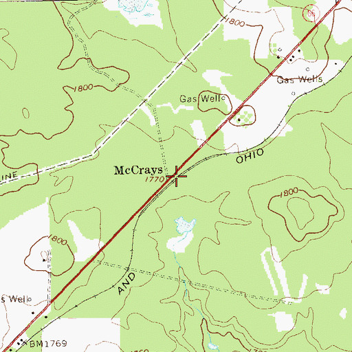 Topographic Map of McCrays, PA
