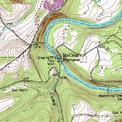 Topographic Map of McCrea Furnace, PA