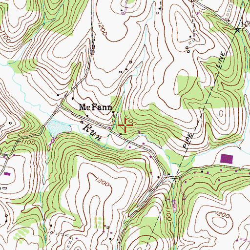 Topographic Map of McFann, PA