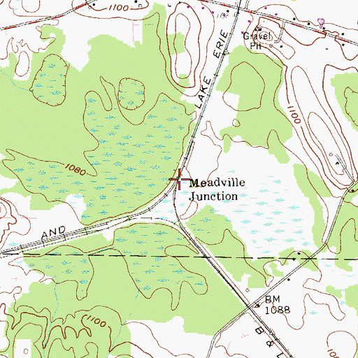 Topographic Map of Meadville Junction, PA