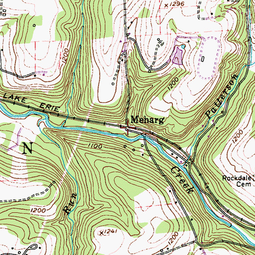 Topographic Map of Meharg, PA