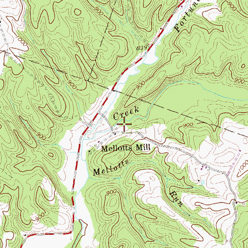 Topographic Map of Mellotts Mill, PA