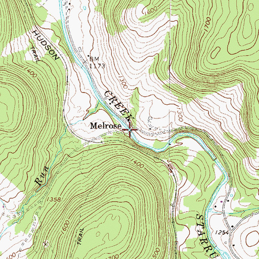 Topographic Map of Melrose, PA
