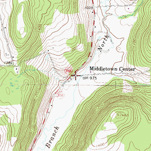 Topographic Map of Middletown Center, PA