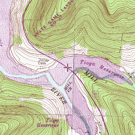 Topographic Map of Mill Creek, PA