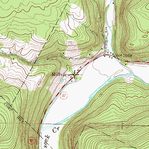 Topographic Map of Millview, PA