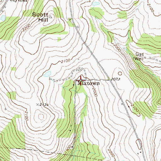 Topographic Map of Mixtown, PA