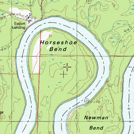 Topographic Map of Horseshoe Bend, AL