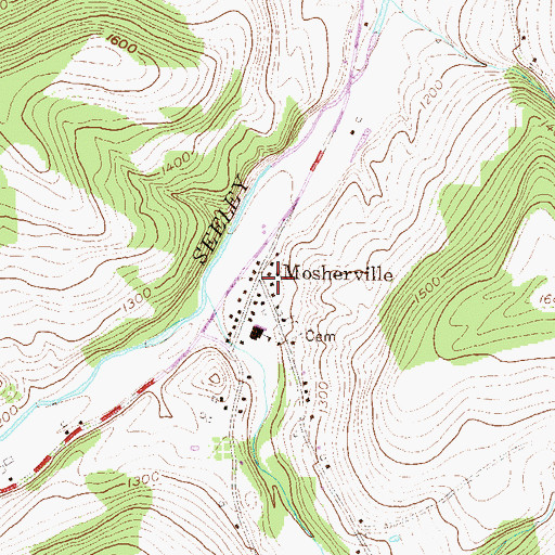Topographic Map of Mosherville, PA
