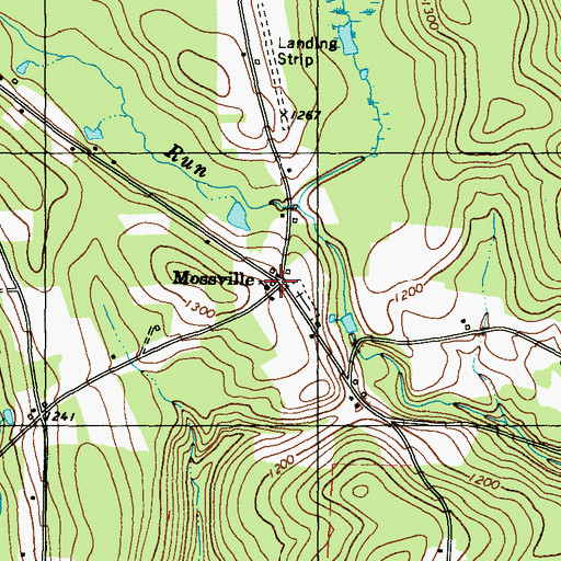 Topographic Map of Mossville, PA