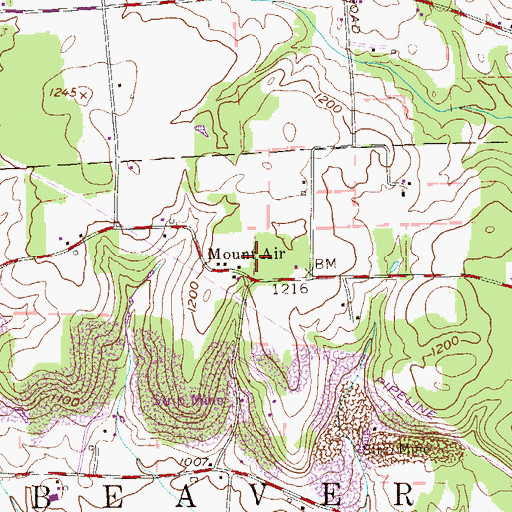Topographic Map of Mount Air, PA