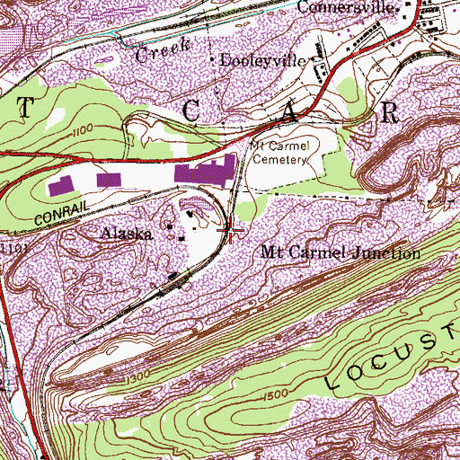 Topographic Map of Mount Carmel Junction, PA
