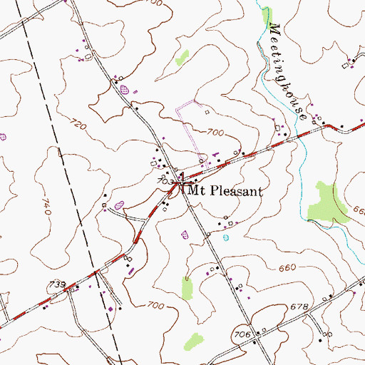 Topographic Map of Mount Pleasant, PA
