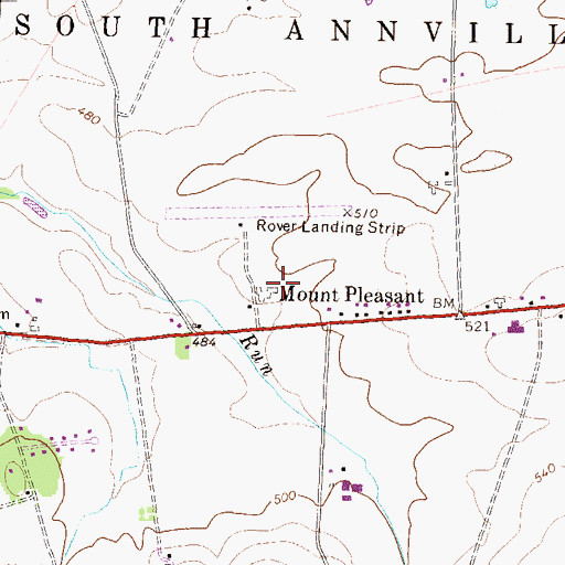 Topographic Map of Mount Pleasant, PA