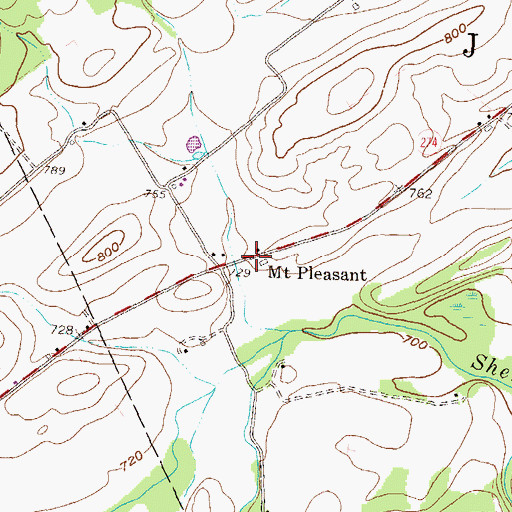 Topographic Map of Mount Pleasant, PA