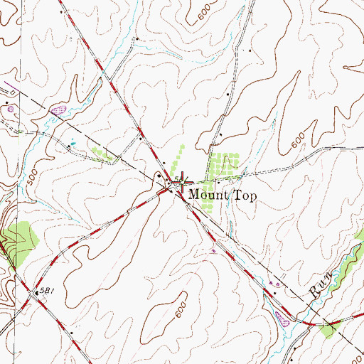 Topographic Map of Mount Top, PA