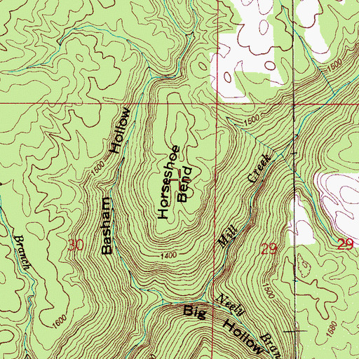 Topographic Map of Horseshoe Bend, AL