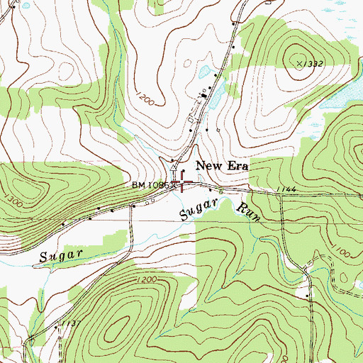 Topographic Map of New Era, PA